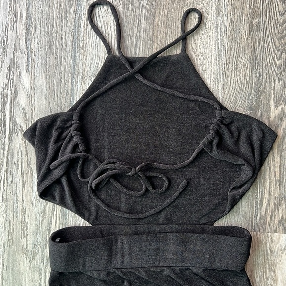 Mable Dress Black Halter Cut Out Midi Dress - Picture 10 of 12